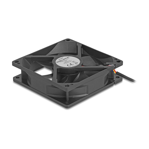 DeLOCK 67302 Ventilador Axial 24 V DC, 92 x 92 x 25 mm Negro