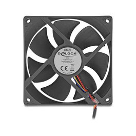 DeLOCK 67302 Ventilador Axial 24 V DC, 92 x 92 x 25 mm Negro