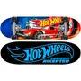Stamp Monopatín 28 x 8 Hot Wheels - Deck Doble Kick 9 Capas Arce Chino Antideslizante Ruedas PVC 50mm Rodamiento 608Z Iniciación