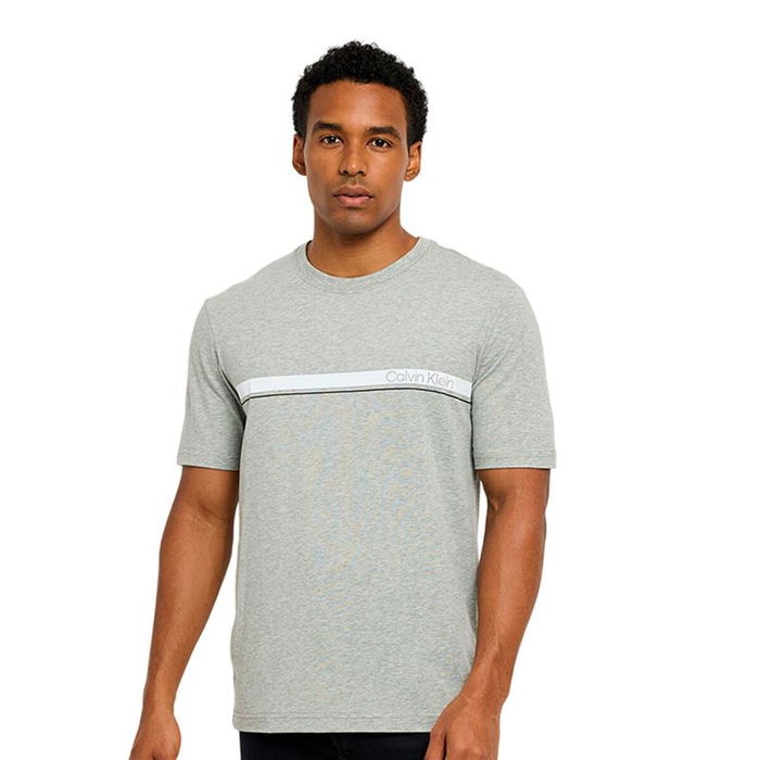 Camiseta de Manga Corta Hombre Calvin Klein Gris claro Camiseta de Manga Corta Hombre Calvin Klein Gris claro