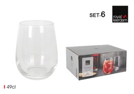 Inde - Set de 6 Vasos Beverage de Degustación, 49 Cl, Cristalería para Vino o Cóctel (9 x 11.5 x 7 cm)
