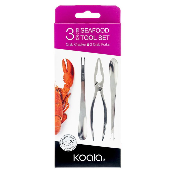 Koala Set de marisco ECO FRIENDLY de 3 piezas en acero