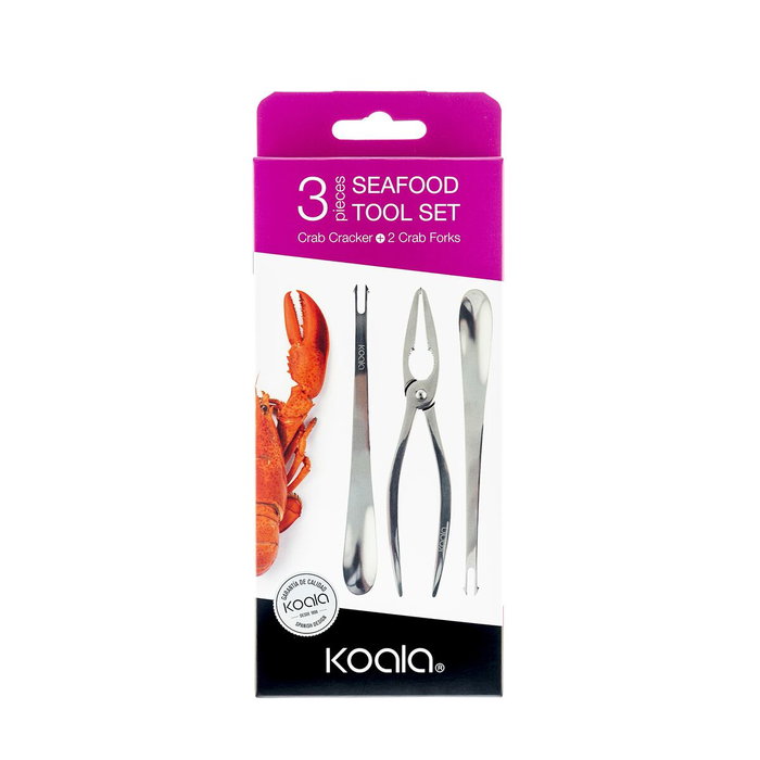 Koala Set de marisco ECO FRIENDLY de 3 piezas en acero