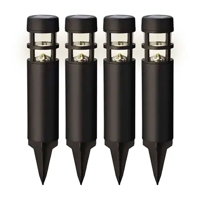 Lumineo Set de 4 Estacas Solares con Luz Blanca Cálida, Negro Lumineo Set de 4 Estacas Solares con Luz Blanca Cálida, Negro