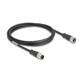 DeLOCK Cable M12 8 Pin Codificado A Macho a Hembra Negro 2 m