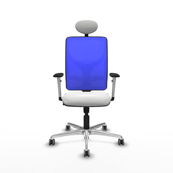 PIQUERAS Y CRESPO Silla de oficina Motilla con mecanismo Sincro, Azul y Blanco