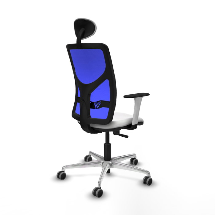 PIQUERAS Y CRESPO Silla de oficina Motilla con mecanismo Sincro, Azul y Blanco