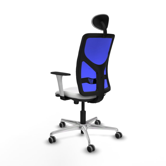 PIQUERAS Y CRESPO Silla de oficina Motilla con mecanismo Sincro, Azul y Blanco
