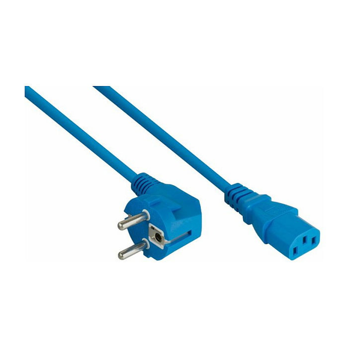 Kabelmeister Cable de alimentación Schutzkontakt-St. (90° gew.) an C13 azul 0,5m