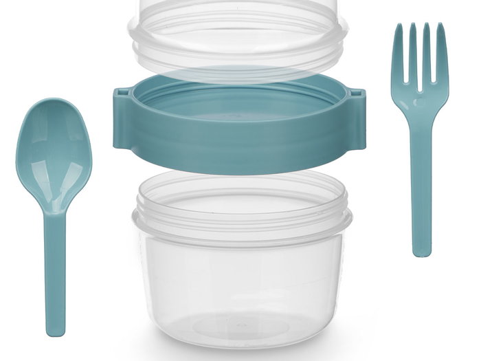 Leknes Recipiente Plástico para Cubiertos 800 ml - Colores Surtidos (Blanco, Transparente, Rosa, Turquesa) - 12.5 x 13.8 x 10.2 cm (Set de 18)