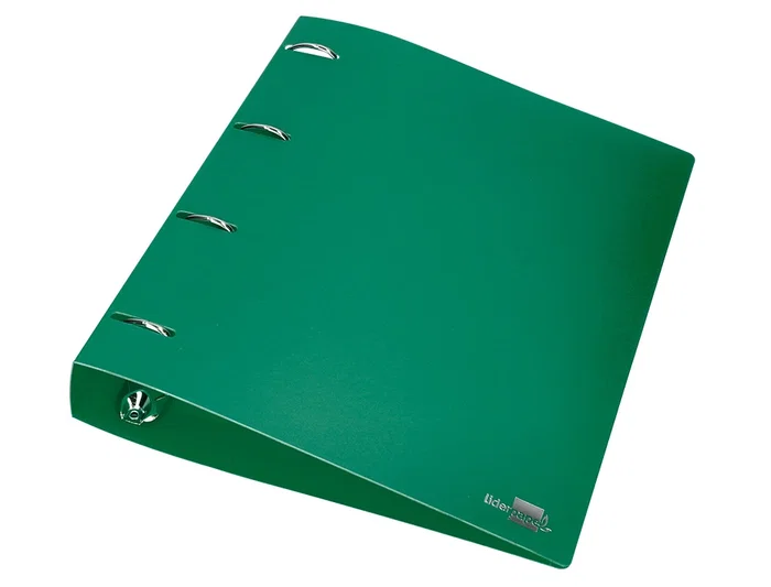 Liderpapel Carpeta 4 Anillas 40 mm Polipropileno DIN A4 Verde Translucido