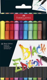 Rotulador Fibra Faber-Castell Black Edition Pincel Caja De 10
