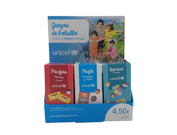 UNICEF Juego Educativo de Bolsillo Surtido Expositor de 12 unidades