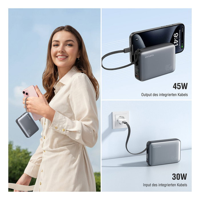 4smarts Powerbank Enterprise Compact 20000mAh 45W Gris Carga Rápida 4smarts Powerbank Enterprise Compact 20000mAh 45W Gris Carga Rápida