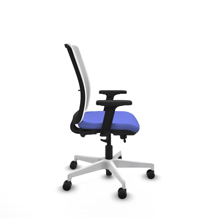 PIQUERAS Y CRESPO Silla de oficina Haches con mecanismo Sincro/Traslack, Azul claro y Blanco