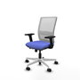 PIQUERAS Y CRESPO Silla de oficina Haches con mecanismo Sincro/Traslack, Azul claro y Blanco