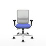 PIQUERAS Y CRESPO Silla de oficina Haches con mecanismo Sincro/Traslack, Azul claro y Blanco