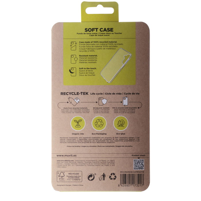 Muvit Funda Recycletek para Samsung Galaxy A35 5G Transparente