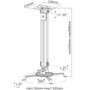 Techly 309661 Soporte de techo para proyectores ajustable de 54-90cm