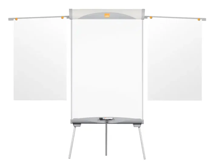 Nobo Pizarra blanca caballete magnética de acero con trípode essence y brazos extensibles 1845 x 685 mm Nobo Pizarra blanca caballete magnética de acero con trípode essence y brazos extensibles 1845 x 685 mm