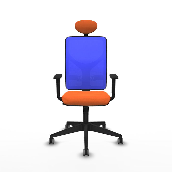 PIQUERAS Y CRESPO Silla de oficina Motilla con mecanismo Sincro, Azul y Naranja PIQUERAS Y CRESPO Silla de oficina Motilla con mecanismo Sincro, Azul y Naranja