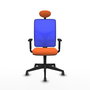 PIQUERAS Y CRESPO Silla de oficina Motilla con mecanismo Sincro, Azul y Naranja