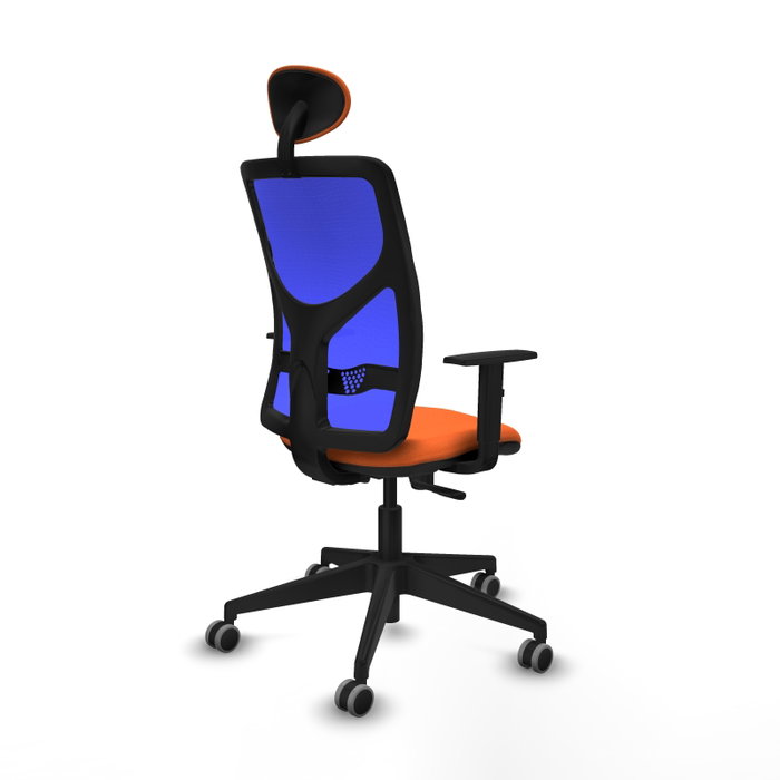 PIQUERAS Y CRESPO Silla de oficina Motilla con mecanismo Sincro, Azul y Naranja PIQUERAS Y CRESPO Silla de oficina Motilla con mecanismo Sincro, Azul y Naranja