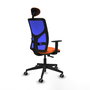 PIQUERAS Y CRESPO Silla de oficina Motilla con mecanismo Sincro, Azul y Naranja