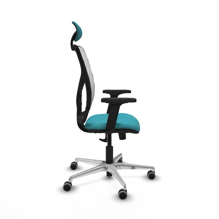 PIQUERAS Y CRESPO Silla de oficina Motilla con mecanismo Sincro, Tela Turquesa y Malla Blanca PIQUERAS Y CRESPO Silla de oficina Motilla con mecanismo Sincro, Tela Turquesa y Malla Blanca