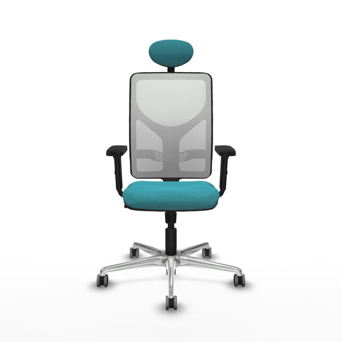 PIQUERAS Y CRESPO Silla de oficina Motilla con mecanismo Sincro, Tela Turquesa y Malla Blanca PIQUERAS Y CRESPO Silla de oficina Motilla con mecanismo Sincro, Tela Turquesa y Malla Blanca