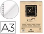 Bloc De Dibujo Canson Xl Kraft Con Espiral Papel Verjurado A3 90G 60H