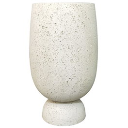 DKD Home Decor Macetero de Fibra de Vidrio Rugoso Blanco 35x35x60 cm