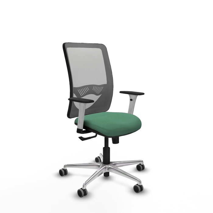 PIQUERAS Y CRESPO Silla de oficina Zulema con mecanismo Sincro, Verde esmeralda y Gris PIQUERAS Y CRESPO Silla de oficina Zulema con mecanismo Sincro, Verde esmeralda y Gris