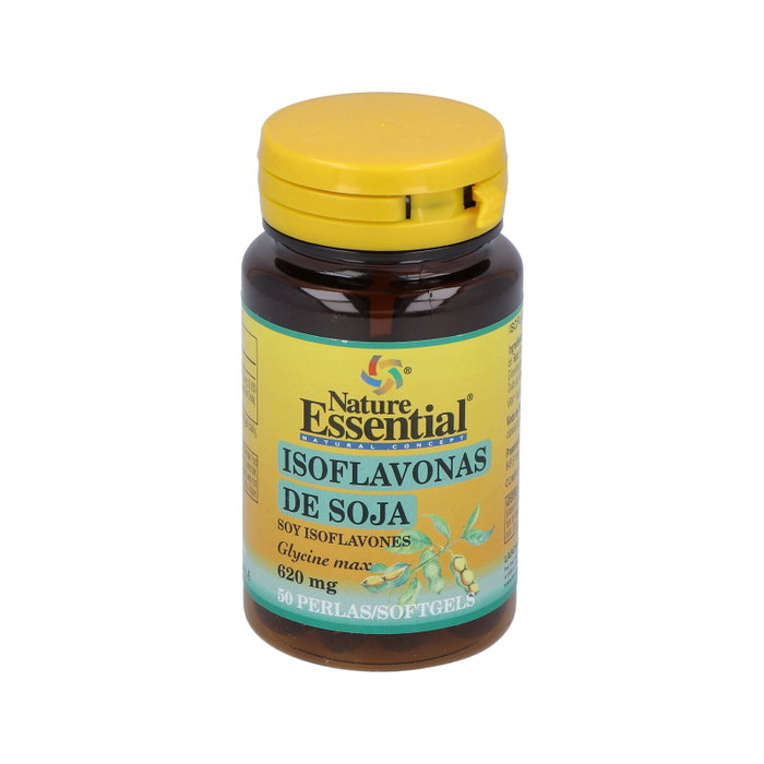 Nature Essential Isoflavonas de Soja 620 mg - Suplemento de 50 perlas con vitamina E y aceite de onagra Nature Essential Isoflavonas de Soja 620 mg - Suplemento de 50 perlas con vitamina E y aceite de onagra