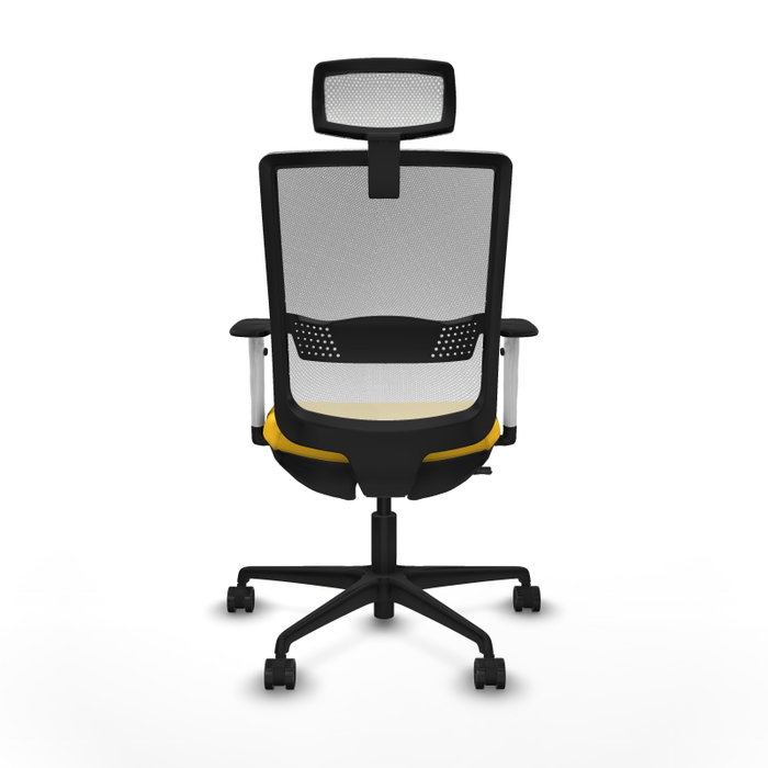 PIQUERAS Y CRESPO Silla de oficina Haches con mecanismo Sincro/Traslack, Amarillo y Blanco PIQUERAS Y CRESPO Silla de oficina Haches con mecanismo Sincro/Traslack, Amarillo y Blanco