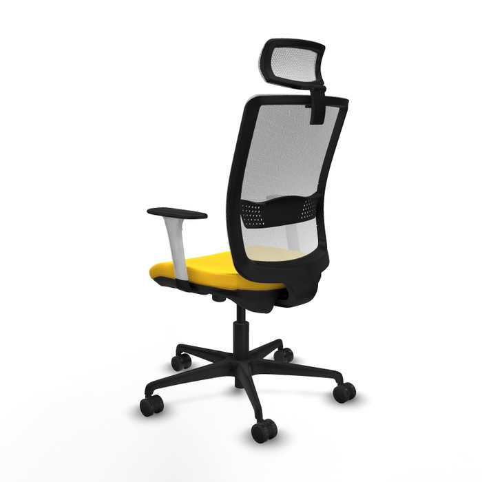 PIQUERAS Y CRESPO Silla de oficina Haches con mecanismo Sincro/Traslack, Amarillo y Blanco PIQUERAS Y CRESPO Silla de oficina Haches con mecanismo Sincro/Traslack, Amarillo y Blanco