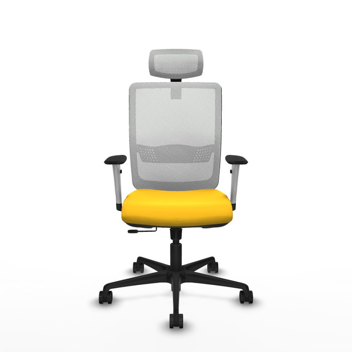 PIQUERAS Y CRESPO Silla de oficina Haches con mecanismo Sincro/Traslack, Amarillo y Blanco PIQUERAS Y CRESPO Silla de oficina Haches con mecanismo Sincro/Traslack, Amarillo y Blanco