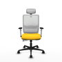 PIQUERAS Y CRESPO Silla de oficina Haches con mecanismo Sincro/Traslack, Amarillo y Blanco