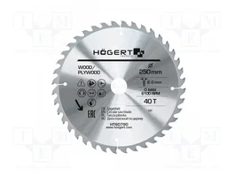 HÖGERT TECHNIK Sierra circular de 250 mm con 40 dientes