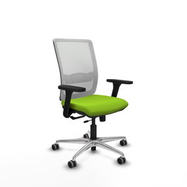 PIQUERAS Y CRESPO Silla de oficina Haches con mecanismo Sincro/Traslack, Pistacho y Blanco