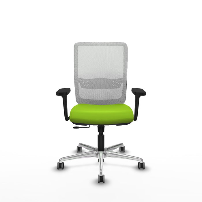 PIQUERAS Y CRESPO Silla de oficina Haches con mecanismo Sincro/Traslack, Pistacho y Blanco