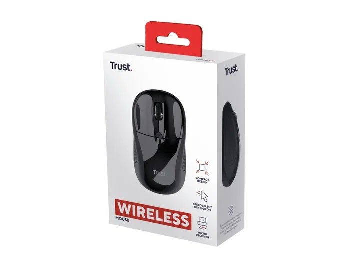 Trust Ratón Inalámbrico 24658 Ambidextro Negro