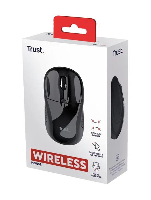 Trust Ratón Inalámbrico 24658 Ambidextro Negro