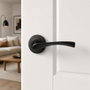 ALK System Manilla con Roseta de Aluminio Modelo Zeus Ø50 Niquel Cepillado y Negro Mate para Puerta Interior