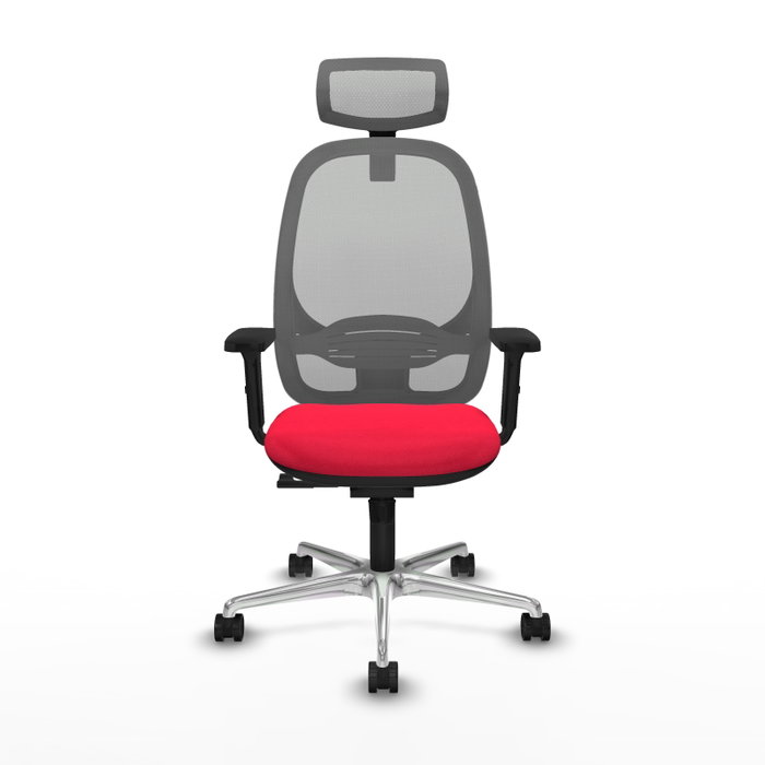 PIQUERAS Y CRESPO Silla de oficina Cilanco con mecanismo Sincro, Tela Roja y Malla Gris PIQUERAS Y CRESPO Silla de oficina Cilanco con mecanismo Sincro, Tela Roja y Malla Gris