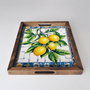 Aberto Design REF044 Bandeja de Madera Maciza 48 x 38 x 4 cm Elegante para Decoración del Hogar