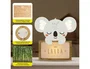 Wondee Lámpara Infantil Personalizable Little Koala Oso Perezoso Madera Sostenible Luz Nocturna Quit Miedos Regalo Bebé