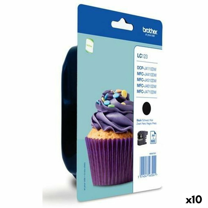 Brother Cartucho de Tinta LC123BKBP Negro (600 Páginas)