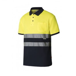 Velilla Polo 305513 Alta Visibilidad Manga Corta Bicolor 55% Algodón Tallas S-5XL