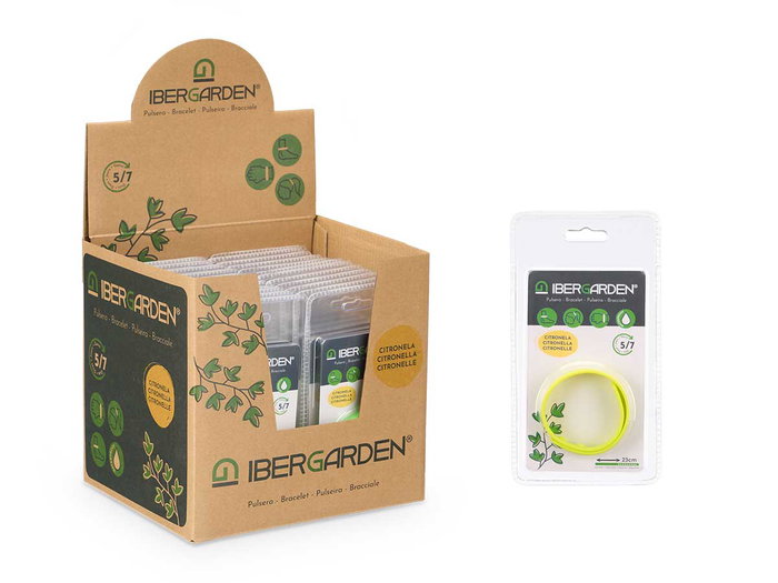 Ibergarden Pulsera Anti Mosquito con Citronella, Plástico (EVA), Surtido de Colores, 5x1x5 cm (Set de 48)